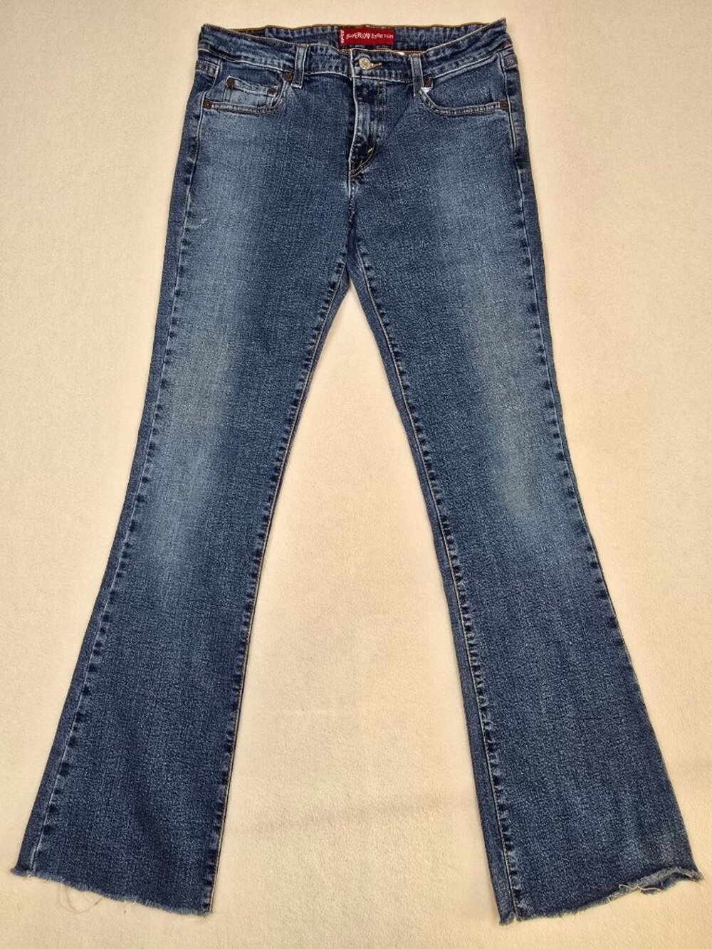 Levis 518 Superlow Stretch Flare Jeans Womens Size 7 Jr L Blue Denim